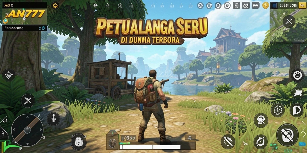 Screenshot gameplay AN777 menunjukkan aksi seru di dunia terbuka.