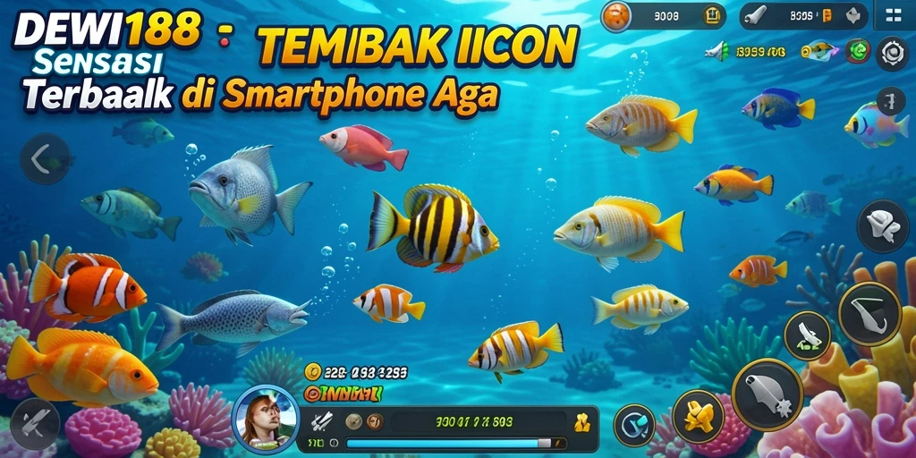 Screenshot utama DEWI188 menampilkan aksi seru dalam menembak ikan.