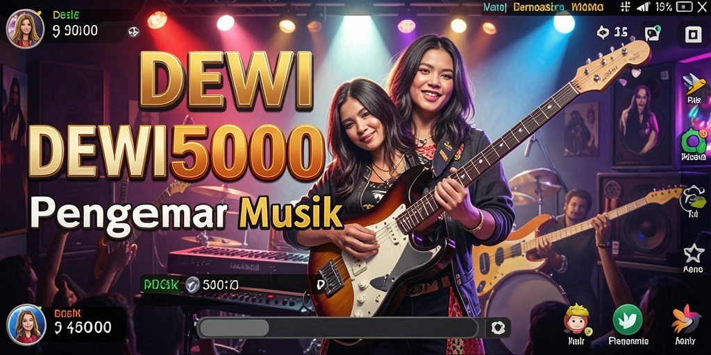 Tampilan gameplay DEWI5000 yang menarik dengan lagu-lagu seru.