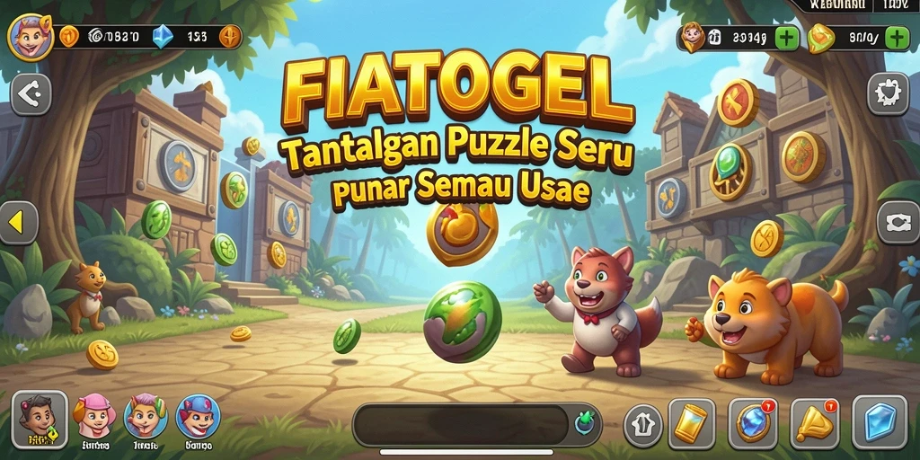 Screenshot gameplay FIATOGEL menampilkan puzzle menarik dan kreatif.