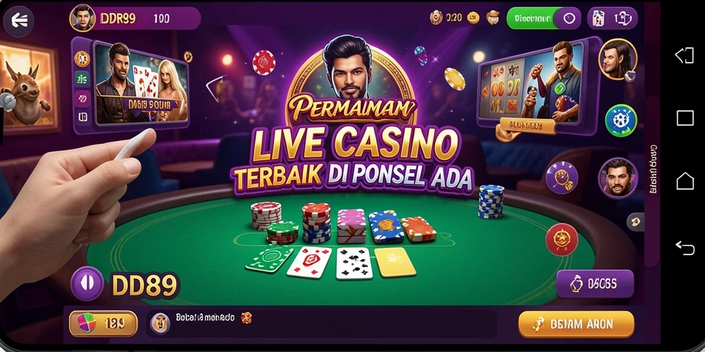 Tampilan menarik dari permainan Live Casino di aplikasi IDR89.