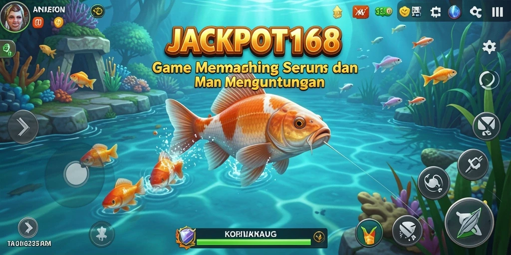 Tampilan gameplay JACKPOT168 yang menarik saat menangkap ikan.