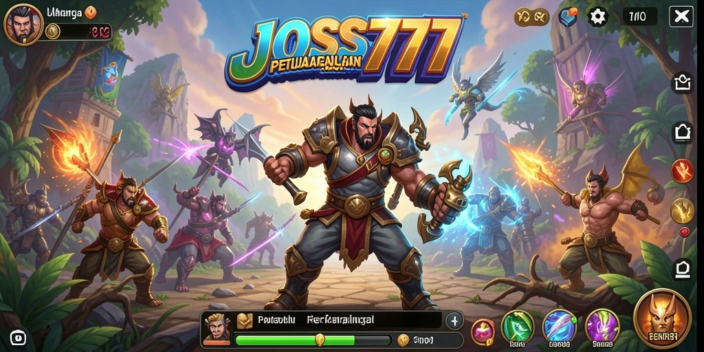 Screenshot dari gameplay seru JOSS777 yang menampilkan pertarungan karakter.