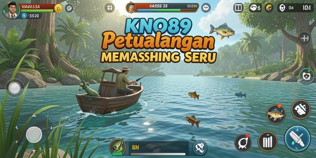 Screenshot KNO89 menampilkan pengalaman memancing yang seru dan menantang.