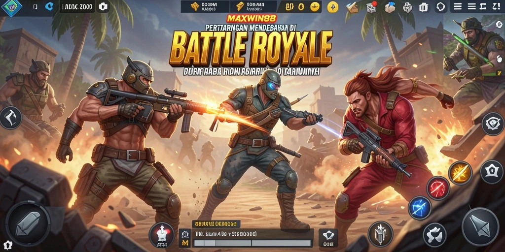 Tangkapan layar menampilkan aksi mendebarkan dalam permainan Battle Royale.