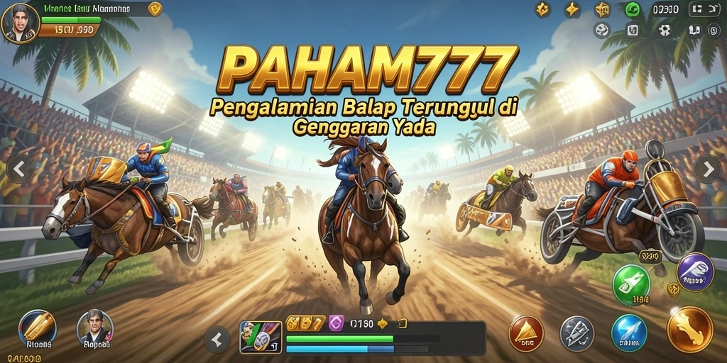 Screenshot gameplay PAHAM777 yang menampilkan balapan seru.