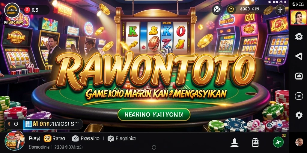 Screenshot gameplay RAWONTOTO yang menampilkan suasana kasino yang mengasyikkan.