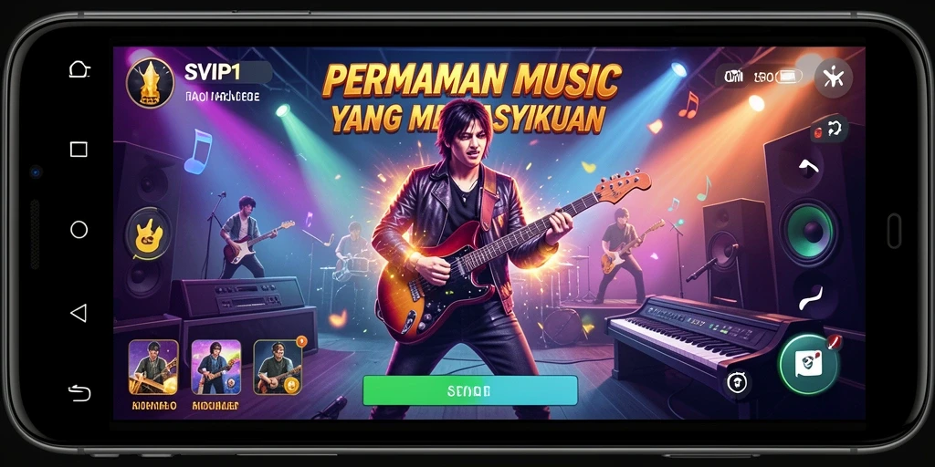 Tampilan gameplay SVIP1 yang menakjubkan dengan efek visual musik.